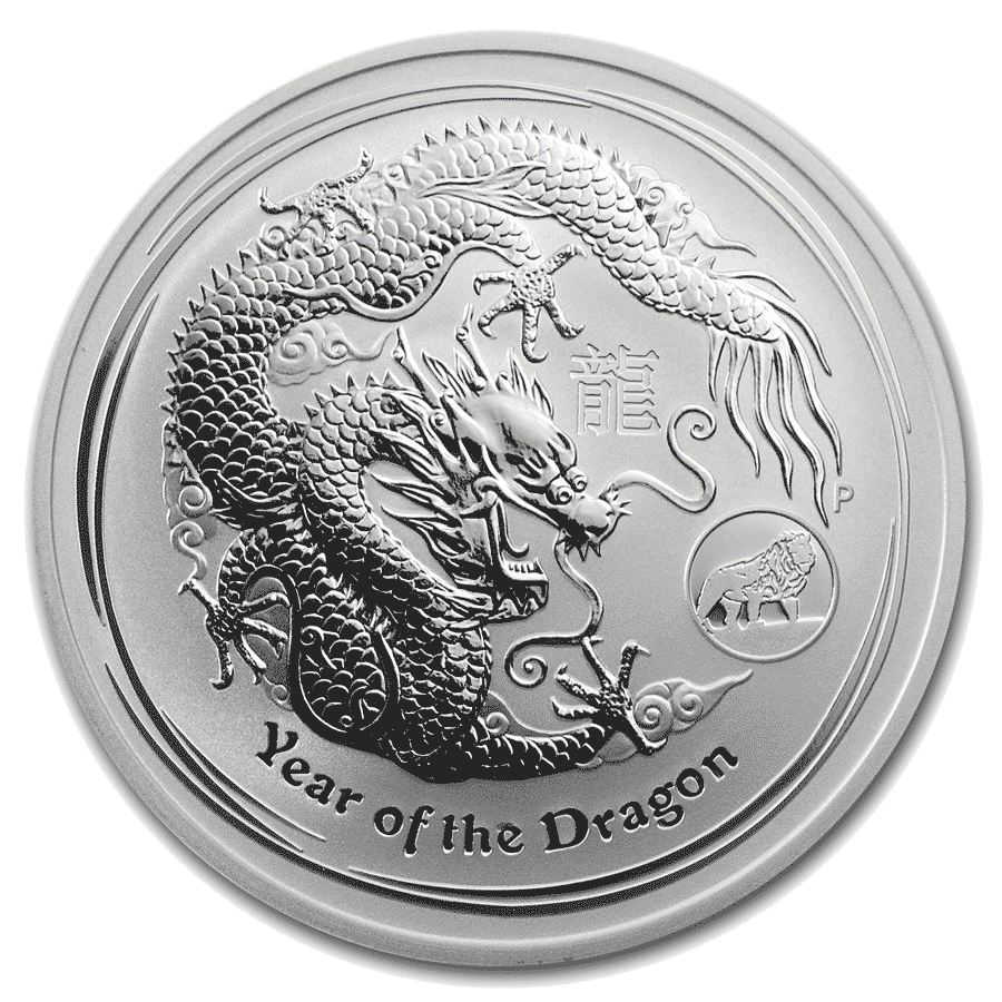 2012 Australian Lunar Dragon (Lion Privy) Silver Coin 1oz ...