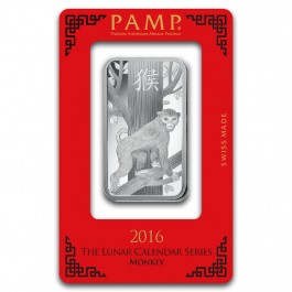 Pamp Suisse Lunar Monkey Silver Bar 1oz