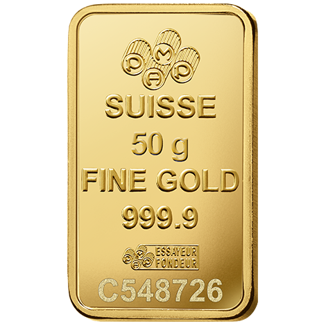 50 grams Pamp Suisse Gold Bar (BackA)