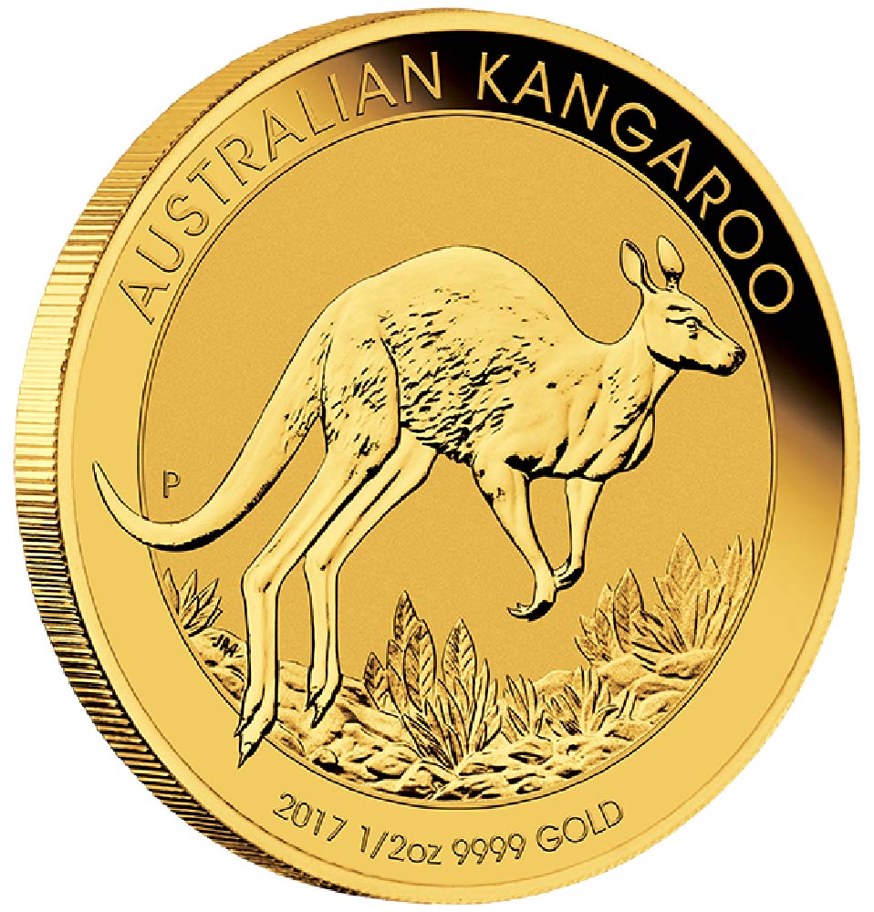 2017 Australian Kangaroo Gold Coin 1:2oz (Front)