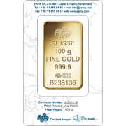 Pamp Suisse Liberty Gold Bar 100g (Back_A)