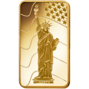 Pamp Suisse Liberty Gold Bar 100g (Front)