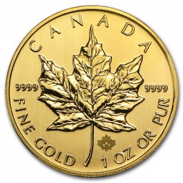 Prior Years Canadian Maple Leaf 1 oz Gold Coin (Front)