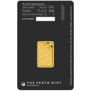 perth mint gold minted bar 5g – back