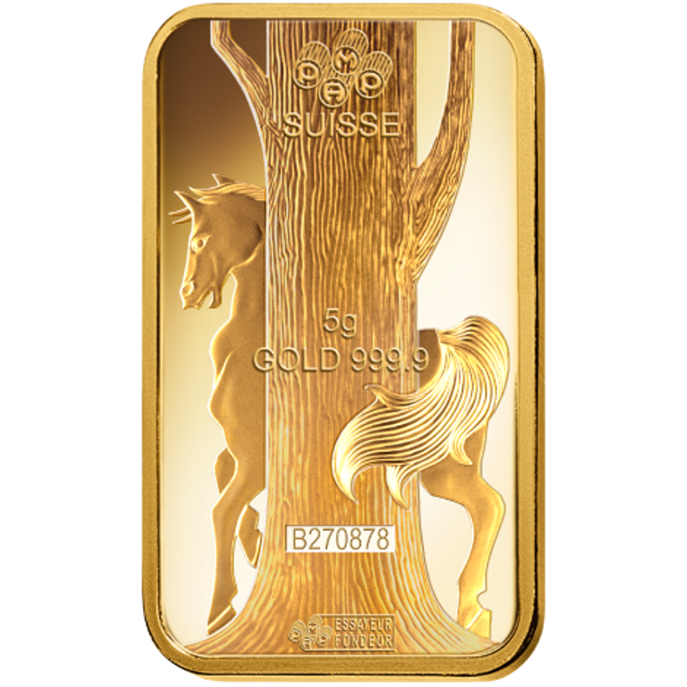 5g Pamp Suisse Lunar Horse Gold Bar (BackA)