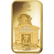 Pamp Suisse Lunar Dog 100g Gold Bar Back