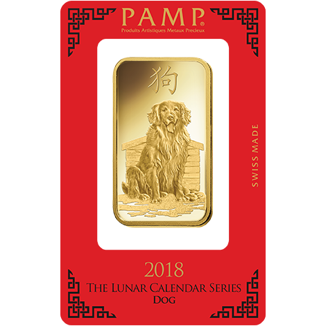 Pamp Suisse Lunar Dog 100g Gold Bar