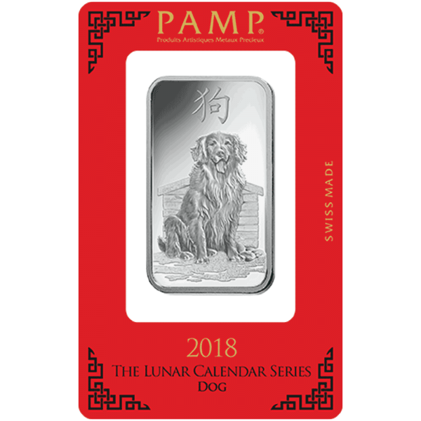 Pamp Suisse Lunar Dog Silver Bar 1oz