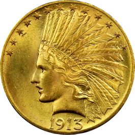 $10-Indian-Head-MS-62-1913-P-Gold-Coin-16.72g-front-min