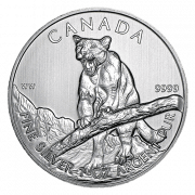 2012 Canadian Wildlife Series Cougar Silver Coin 1oz front