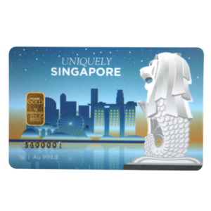 Nadir Uniquely Singapore Merlion Gold Bar 1g