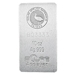 Solar Applied Materials Silver Bar 10oz Front