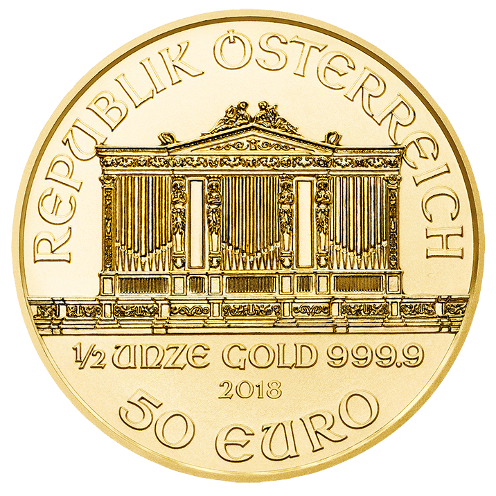 2018 Austrian Philharmonic Gold Coin 1:2oz (Front)