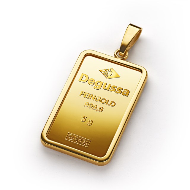 Degussa Gold Bar Pendant 5g