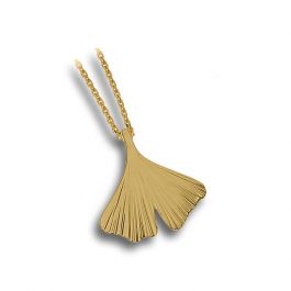 Yellow Gold Ginkgo Leaf Pendant 1.35g B