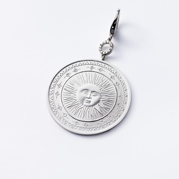 Austrian Mint Silver Sun Necklace Pendant with Zirconia