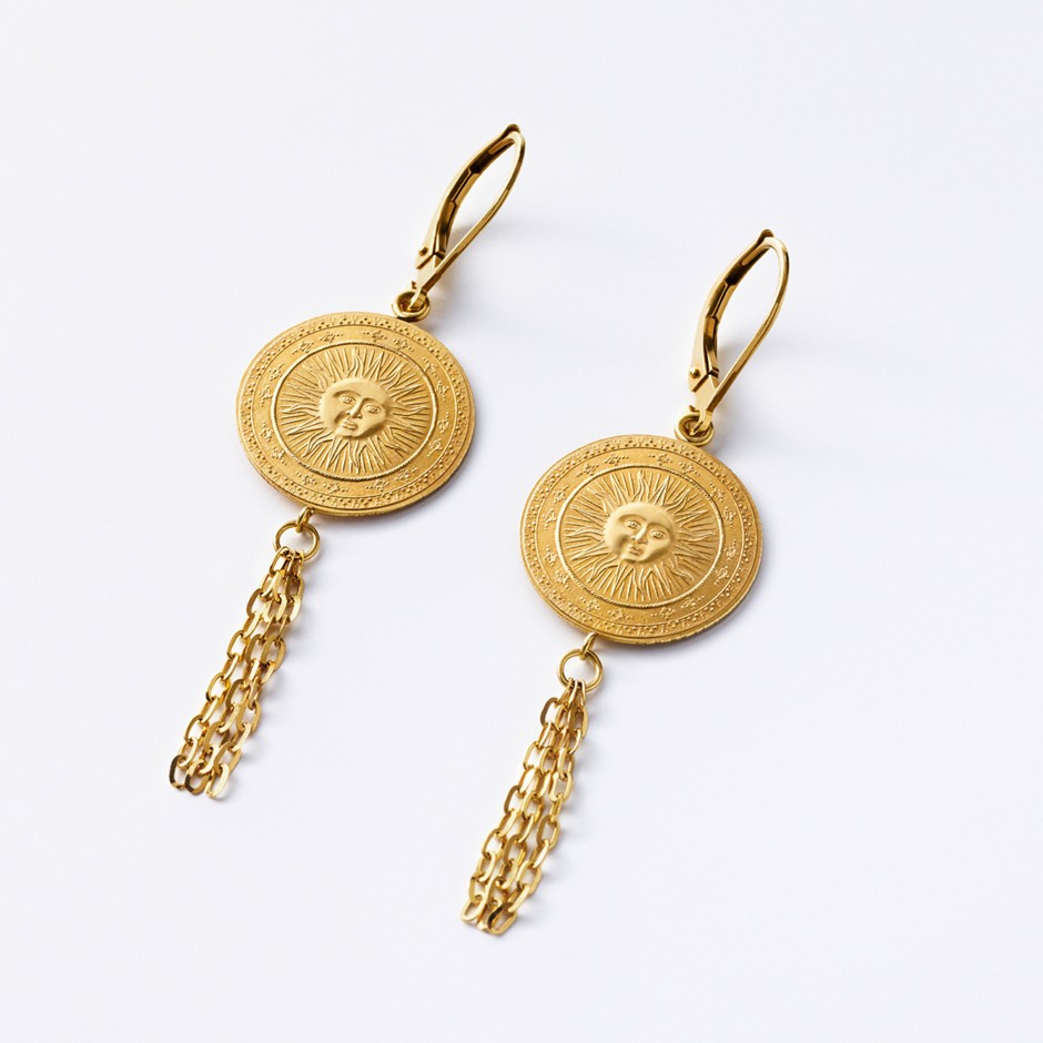 Austrian Mint Gold Sun Earrings