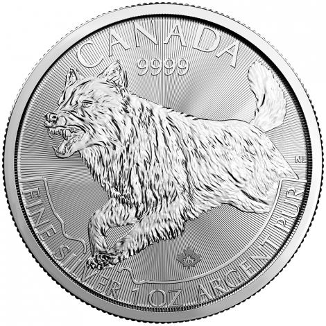 2018 Canada Predator Series Wolf Silver Coin 1oz Front