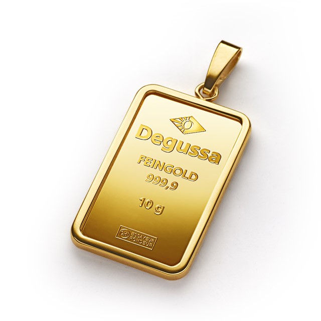 Degussa Gold Bar Pendant 10g