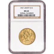 $10 Liberty Head MS-64 1907 P Gold Coin 16.72g Slab