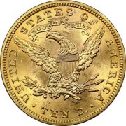 $10 Liberty Head MS-64 1907 P Gold Coin 16.72g back