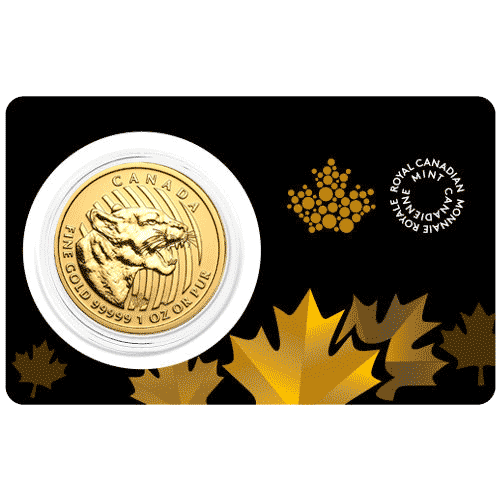 2015-Canadian-Growling-Cougar-BU-Gold-Coin-1oz-Card-Front