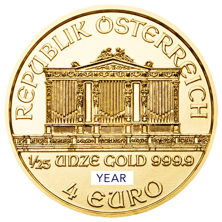 2018 Austrian Philharmonic Gold Coin 1-25oz (Front)