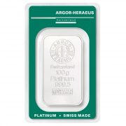 Argor Heraeus Platinum Bar 100g Front-01