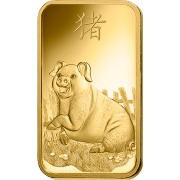 Pamp Suisse Lunar Pig Gold Bar 100g Front-min