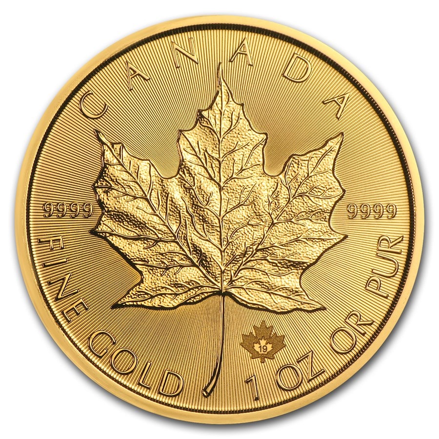 2019 Canadian Maple Leaf Gold Coin 1oz (Front)-min