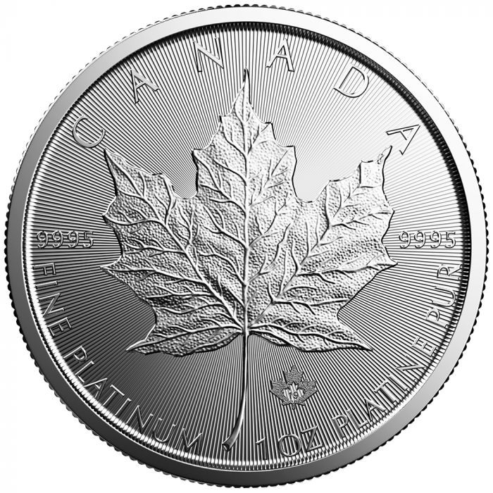2019 Canadian Maple Leaf Platinum Coin 1oz Front-min