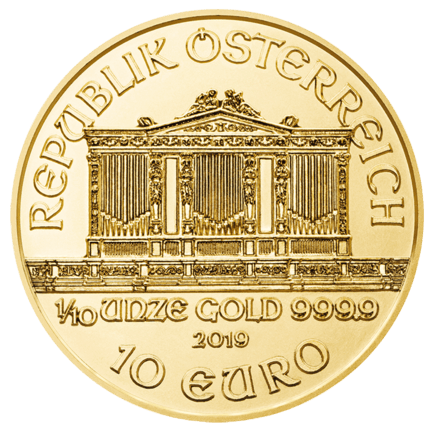 2019 Austrian Philharmonic Gold Coin 1:10oz Front