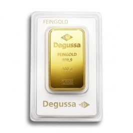 Degussa Gold Bar 100g card