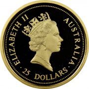 1990 Australian Kangaroo Gold coin 1-4oz back