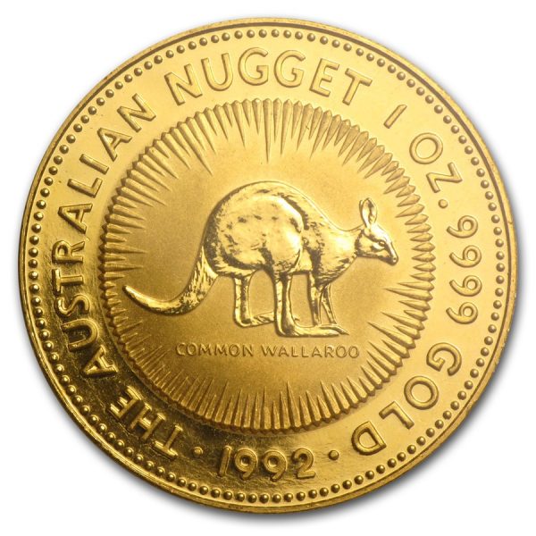 1992 Australian Kangaroo Gold Coin 1oz Front