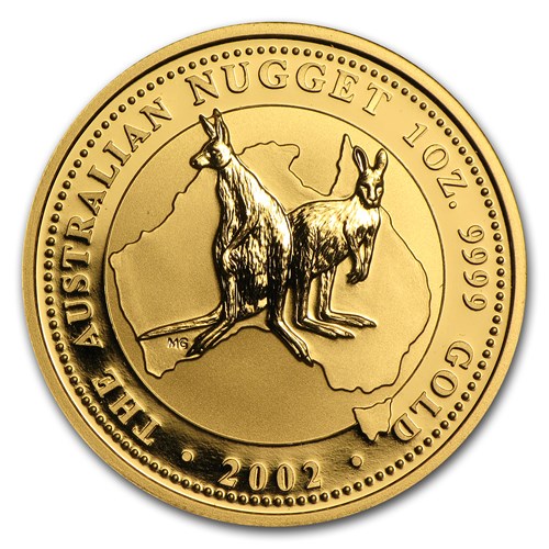 2002 Australian Kangaroo Gold Coin 1oz Front