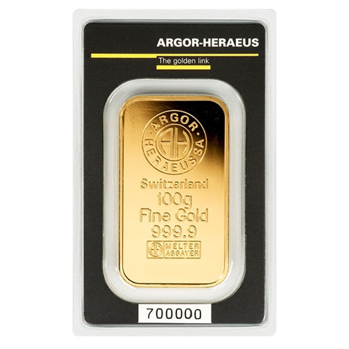 Argor-Heraeus Gold Bar 100g Front