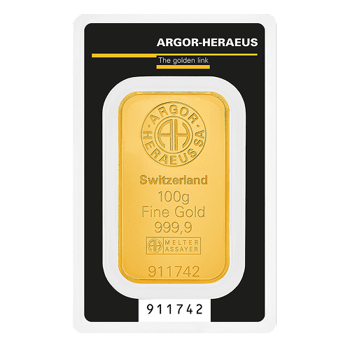 Argor-Heraeus Gold Bar 100g front