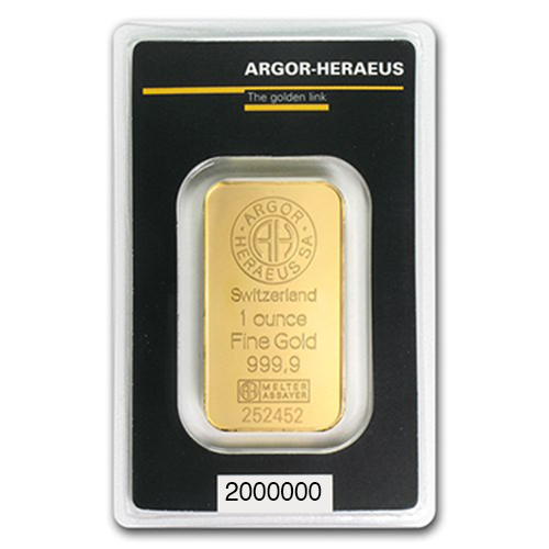 Argor-Heraeus Gold Bar 1oz Front