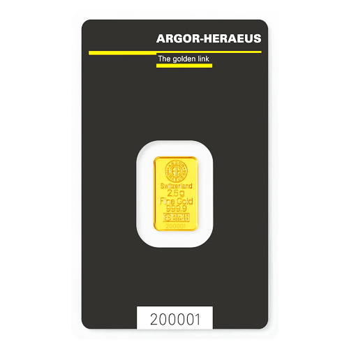 Argor-Heraeus Gold Bar 2.5g Front
