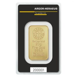 Argor-Heraeus Gold Bar 20g Front