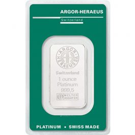 Argor-Heraeus Platinum Bar 1oz Front