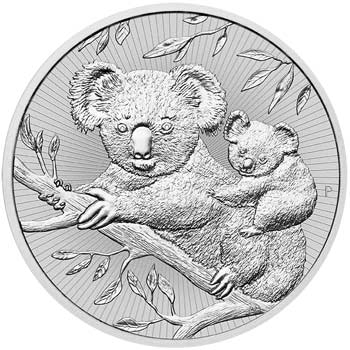 2018 Australian Koala Mother and Baby Piedfort Silver Coin 2oz Front