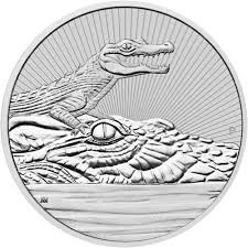 2019 Australian Crocodile Mother and Baby Piedfort Silver Coin 2oz Front