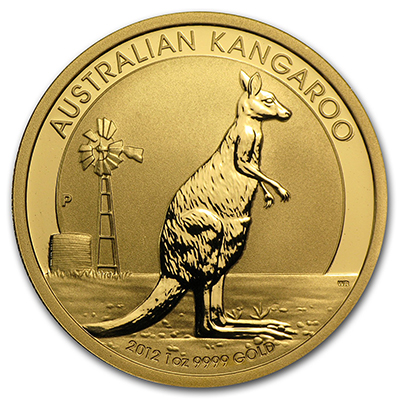 2012 Australian Kangaroo Gold Coin 1oz Front