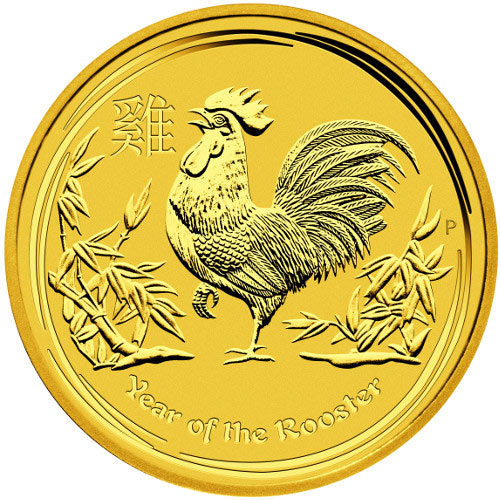 2017 Australian Rooster Gold Coin 1:2oz Front
