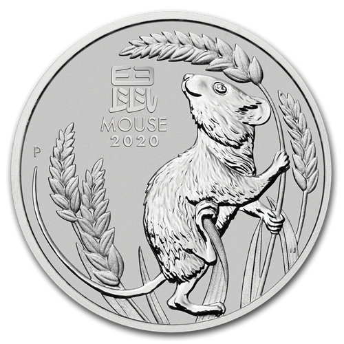2020 Australian Lunar Rat Platinum coin 1oz Front