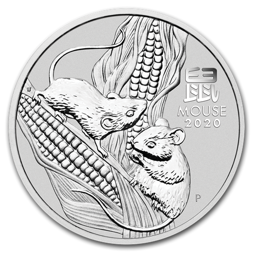 2020 Australian Lunar Rat Silver Coin 1:2oz Front