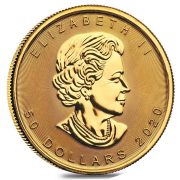 2020 Canadian Maple Leaf Gold Coin 1oz Back