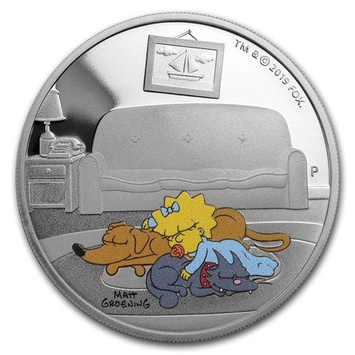 2019 Maggie Simpson Silver Proof Coin 1oz front